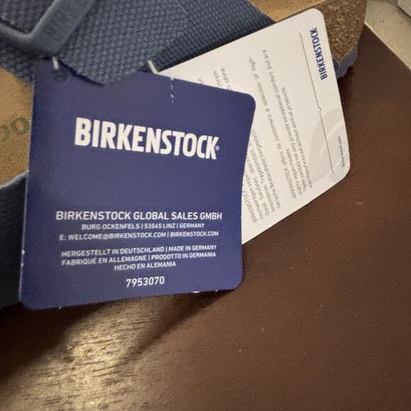 BIRKENSTOCK Arizona Vegan Textile Rivet Sandals EU 45 Mens 12 Women 14 Blue NWOB - Picture 11 of 16